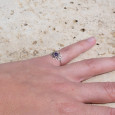 Petite bague fleur de lotus et pierre Améthyste T49