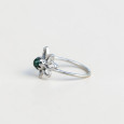 Petite bague fleur de lotus et pierre Malachite T52/56/59 Petite bague fleur de lotus et pierre Malachite T52/56/59