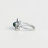 Petite bague fleur de lotus et pierre Malachite T52/56/59