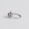 Petite bague fleur de lotus et pierre Cornaline T49/51 Petite bague fleur de lotus et pierre Cornaline T49/51