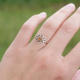 Petite bague fleur de lotus et pierre Cornaline T49/51 Petite bague fleur de lotus et pierre Cornaline T49/51