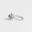 Petite bague fleur de lotus et pierre Agate verte T49/54/57/59