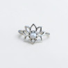 Petite bague fleur de lotus et Perle de culture T49/51/59