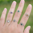 Petite bague fleur de lotus et Perle de culture T49/51/59