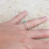 Bague fine double anneau et pierre Agate verte T49/51/54/56