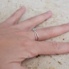 Bague fine double anneau et pierre Topaze bleue T51/54/56/59