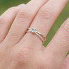 Bague fine double anneau et pierre Topaze bleue T51/54/56/59