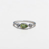 Bague fine argent goutte en Péridot et zircons T49/51/54/57