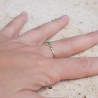 Bague fine argent goutte en Péridot et zircons T49/51/54/57