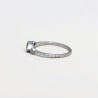 Bague fine argent goutte en Citrine et zircons T49/51/54/56/59