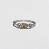 Bague fine argent goutte en Citrine et zircons T49/51/54/56/59