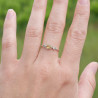 Bague fine argent goutte en Citrine et zircons T49/51/54/56/59