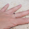 Bague fine argent goutte en Grenat et zircons T52/54/57