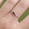 Bague fine argent goutte en Grenat et zircons T52/54/57