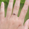Bague fine argent goutte en Grenat et zircons T52/54/57