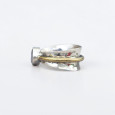 Bague argent martelé anneau doré pierre Labradorite T58 Bague argent martelé anneau doré pierre Labradorite T58