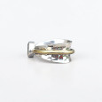 Bague argent martelé anneau doré pierre Citrine T56 Bague argent martelé anneau doré pierre Citrine T56