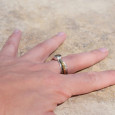 Bague argent martelé anneau doré pierre Citrine T56 Bague argent martelé anneau doré pierre Citrine T56