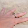 Bague argent martelé anneau doré pierre Citrine T56
