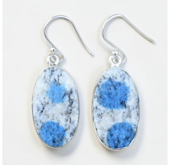 Grandes boucles d'oreilles ovales pierre Jaspe K2