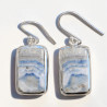 Boucles d'oreilles rectangulaires pierre Sheelite et argent