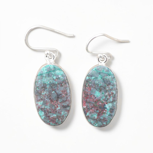 Boucles d'oreilles oblongues pierre Sonora sunrise et argent