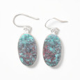 Boucles d'oreilles ovales pierre Sonora sunrise et argent