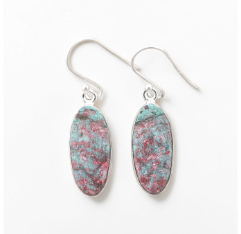 Boucles d'oreilles oblongues pierre Sonora sunrise et argent