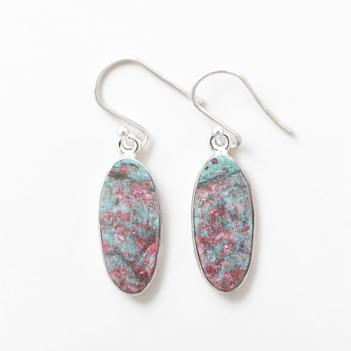 Boucles d'oreilles oblongues pierre Sonora sunrise et argent