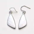 Boucles d'oreilles triangulaires pierre Scolecite blanche