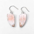 Boucles d'oreilles triangulaires pierre Scolecite rose