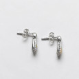 Petites boucles clous en argent et 2 pierres Péridot et Opale