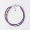 Bracelet 2 rangs pierres fines en Améthyste facettées