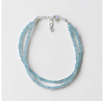 Bracelet 2 rangs pierres fines en Apatite facettées