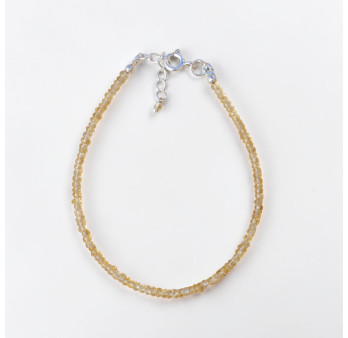 Bracelet fin pierres Citrine facettées fermoir argent