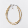 Bracelet 2 rangs pierres fines en Citrine facetté (jaune)