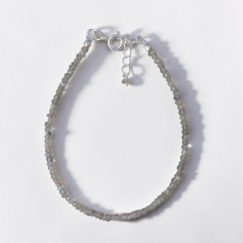 Bracelet fin pierres facettées en Labradorite