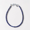 Bracelet fin pierres facettées en lapis lazuli et argent