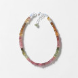 Bracelet fin pierres Tourmaline multicolore facettées fermoir argent
