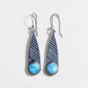 Longues boucles d'oreilles argent pierre en larimar