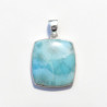 Gros pendentif rectangulaire pierre Larimar et argent