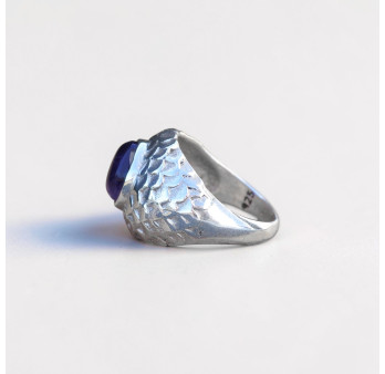 Bague mixte écailles en Améthyste et argent (violet) T54