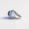 Bague mixte écailles en Améthyste et argent (violet) T54