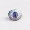 Bague mixte écailles en Améthyste et argent (violet) T54