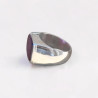 Chevalière Homme argent lisse et pierre rectangulaire Améthyste (violet) T65/67