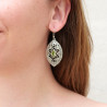 Grandes boucles d'oreilles en argent ciselé et Péridot (vert)