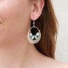 Grandes boucles d'oreilles argent 4 pierres en larimar bleu