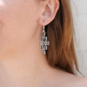 Boucles d'oreilles argent et 9 pierres rectangulaires Apatite