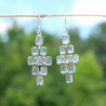 Boucles d'oreilles argent et 9 pierres rectangulaires Apatite