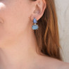 Boucles clous argent 2 pierres griffées Labradorite (bleu)